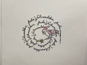 Weihnachtskarte mit Spiraltext