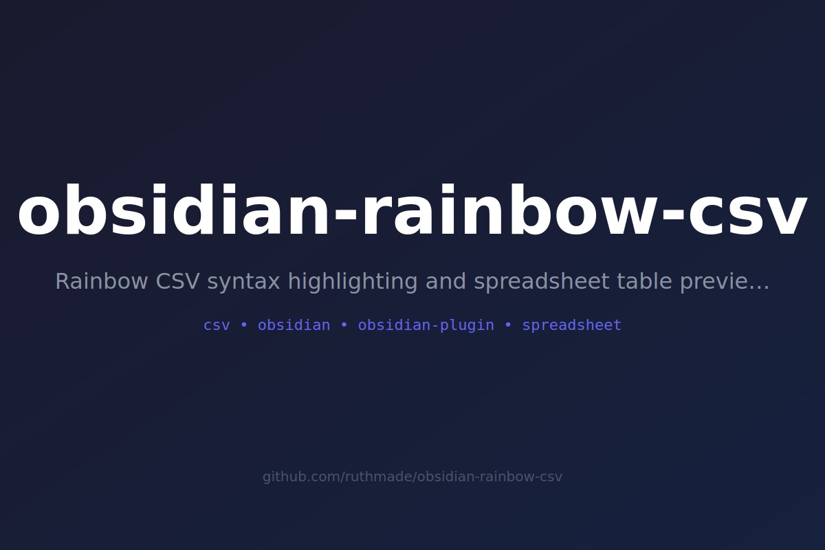 Obsidian Rainbow CSV